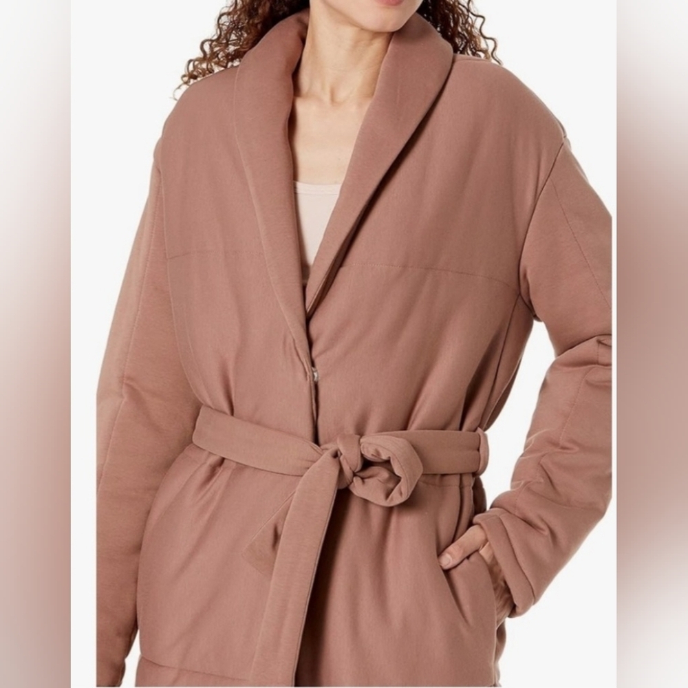 NWOT Amazon Tan Belted Home Coat - Picture 2 of 13